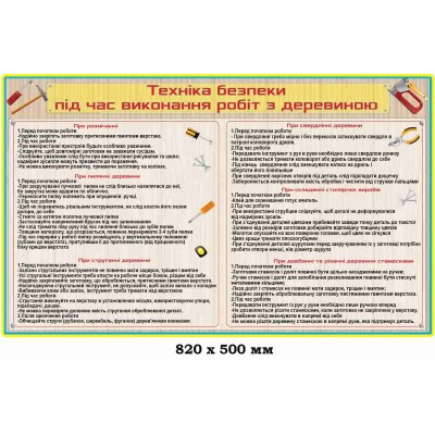 Стенд техніка безпеки при роботі з деревиною